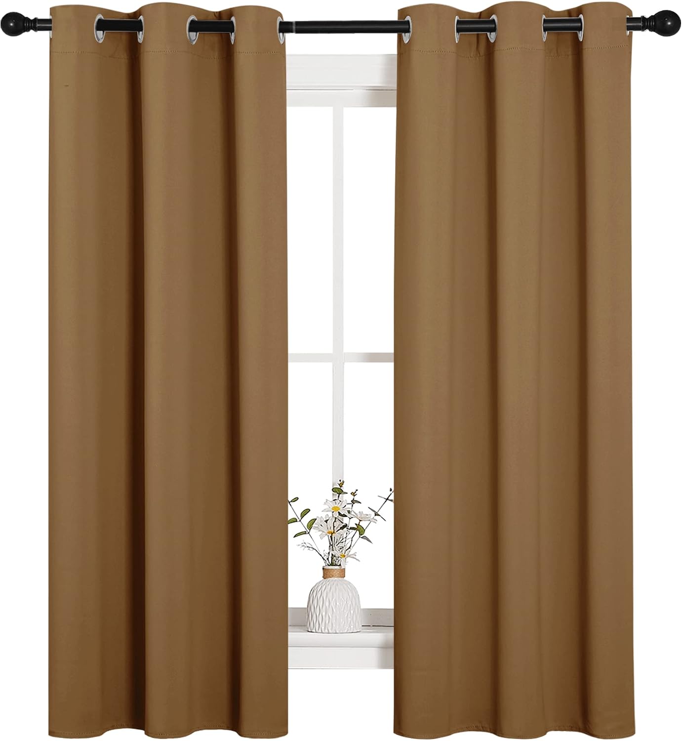 NICETOWN Sleek Blackout Curtains 63 inches Length for Small Windows, Noise Reducing and Block Draft Panels for Door Doorway Laundry…