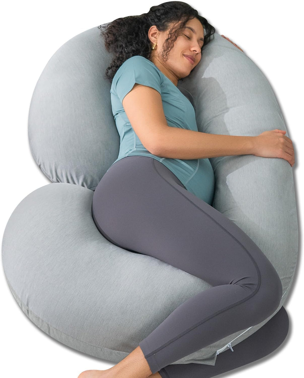 INSEN Cooling Pregnancy Pillow, Maternity Pillow with Soft Tencel Cover, C Shaped for Pregnant Women and Side Sleeping, Dark Gray
