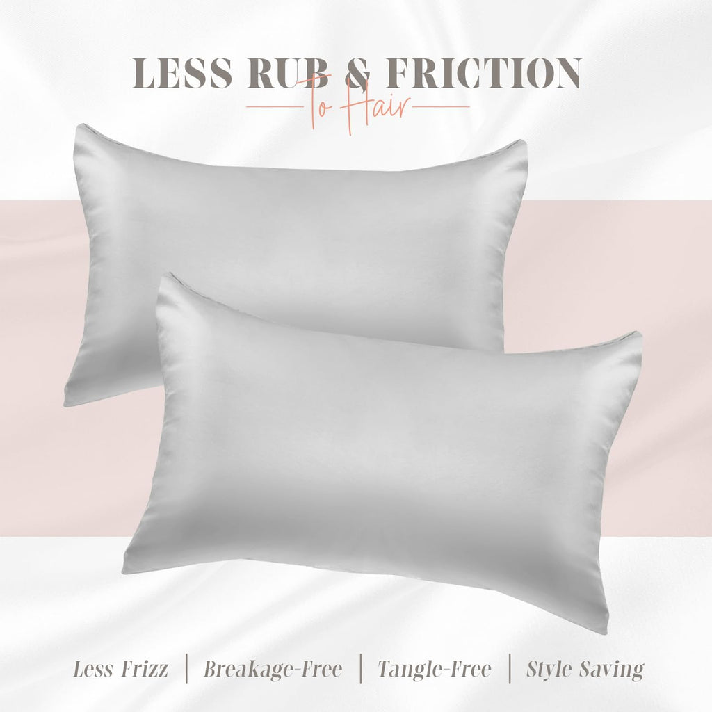 Elegantcomfort Elegant Comfort Silky and Luxurious 2-Piece Satin Pillowcase Set for Healthier Skin and Hair, Hidden Zipper Closure and Beau…