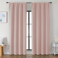 Simplebrand Ava Blush Blackout Curtains for Bedroom 90 Inches Long 2 Panels Set, Solid Privacy Energy Saving Living Room Window Treatment C…