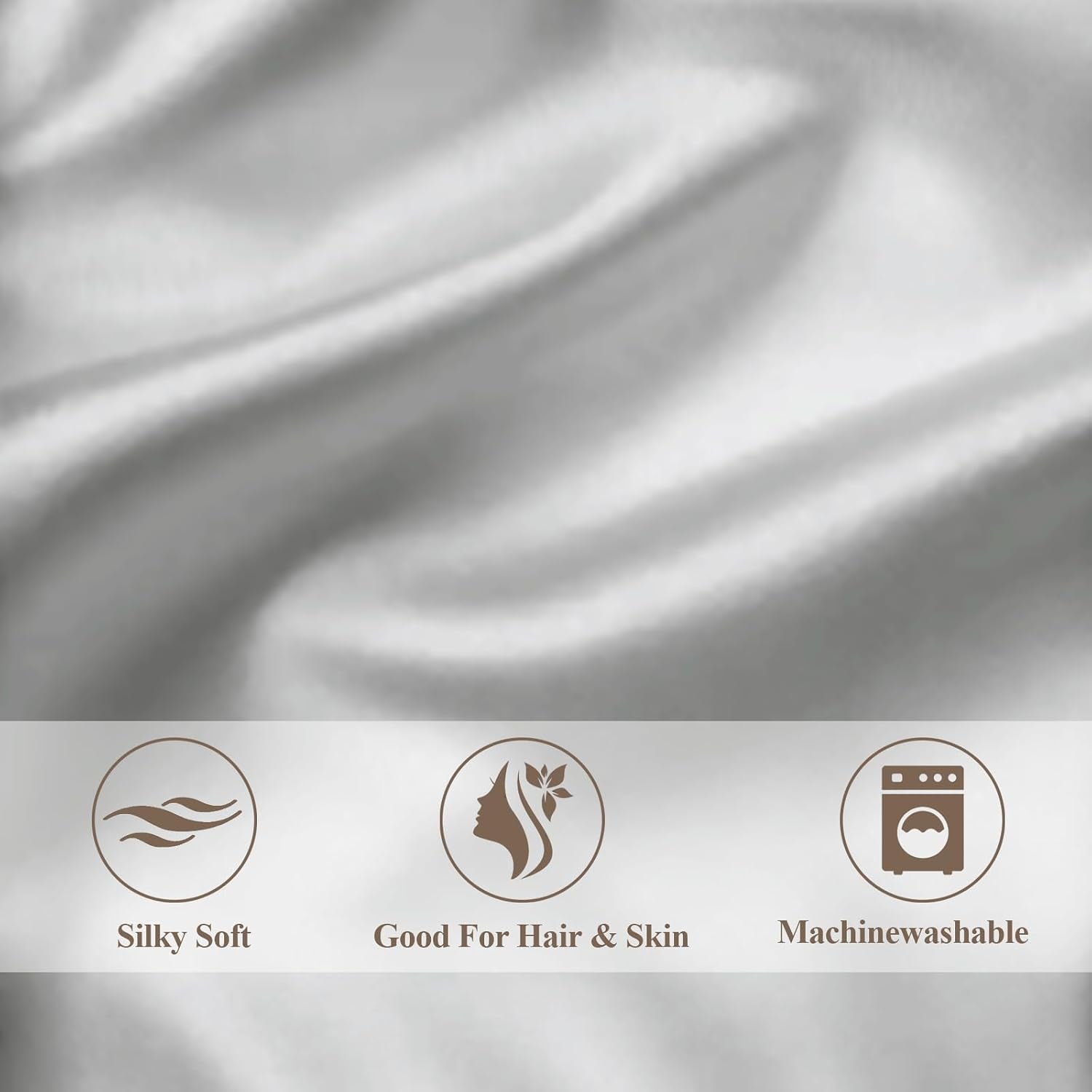 Vielit Standard Satin Pillowcase for Hair 2pc, Similar to Silk Pillow Cases, Easier comfort Than Silk Pillowcase, Gifts for Women Men, Silver…