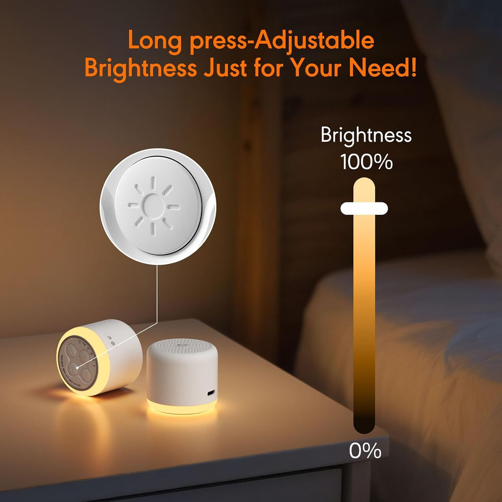 White Noise Machine with Night Light, 18 Soothing Sounds Portable Sound Machine for Baby Adults, Mini Travel Sound Machine for Sleeping…