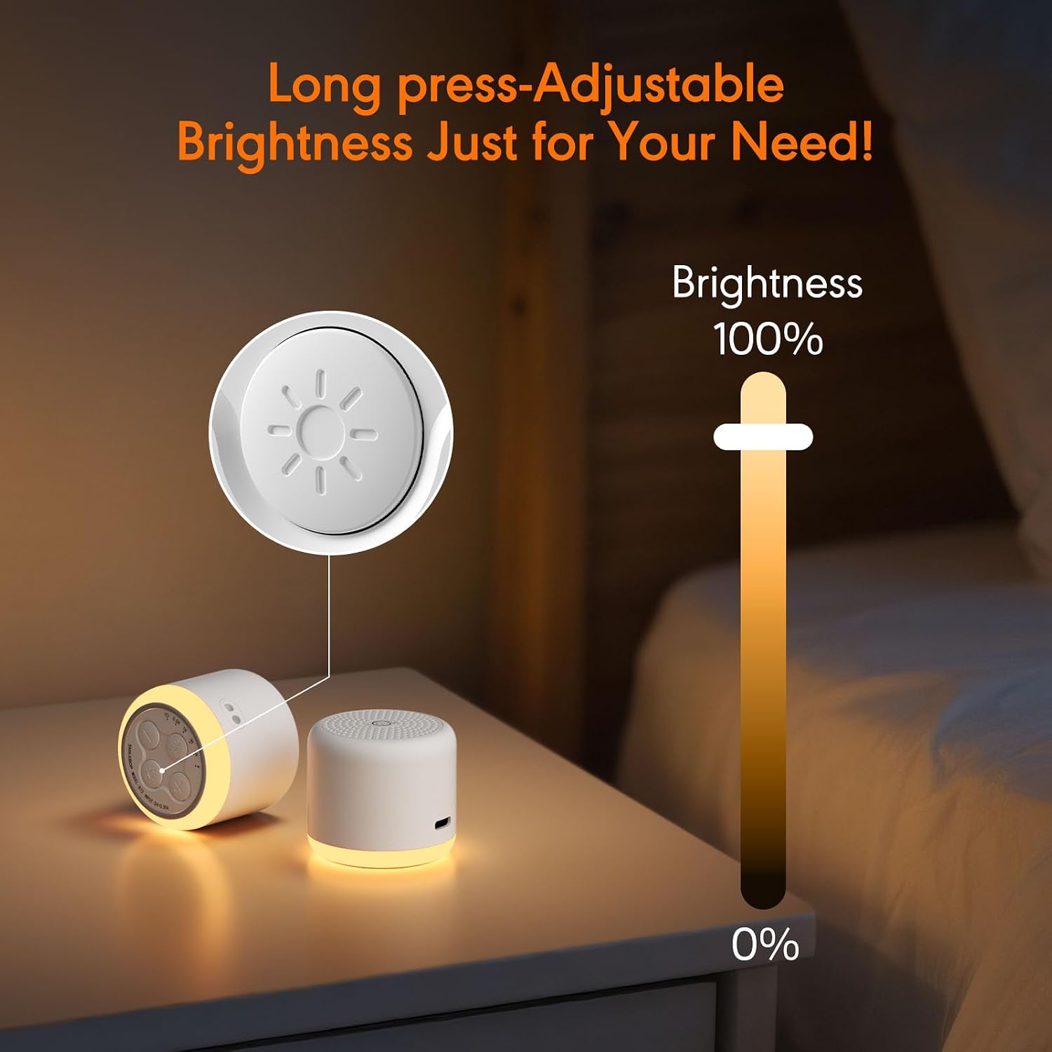 White Noise Machine with Night Light, 18 Soothing Sounds Portable Sound Machine for Baby Adults, Mini Travel Sound Machine for Sleeping…