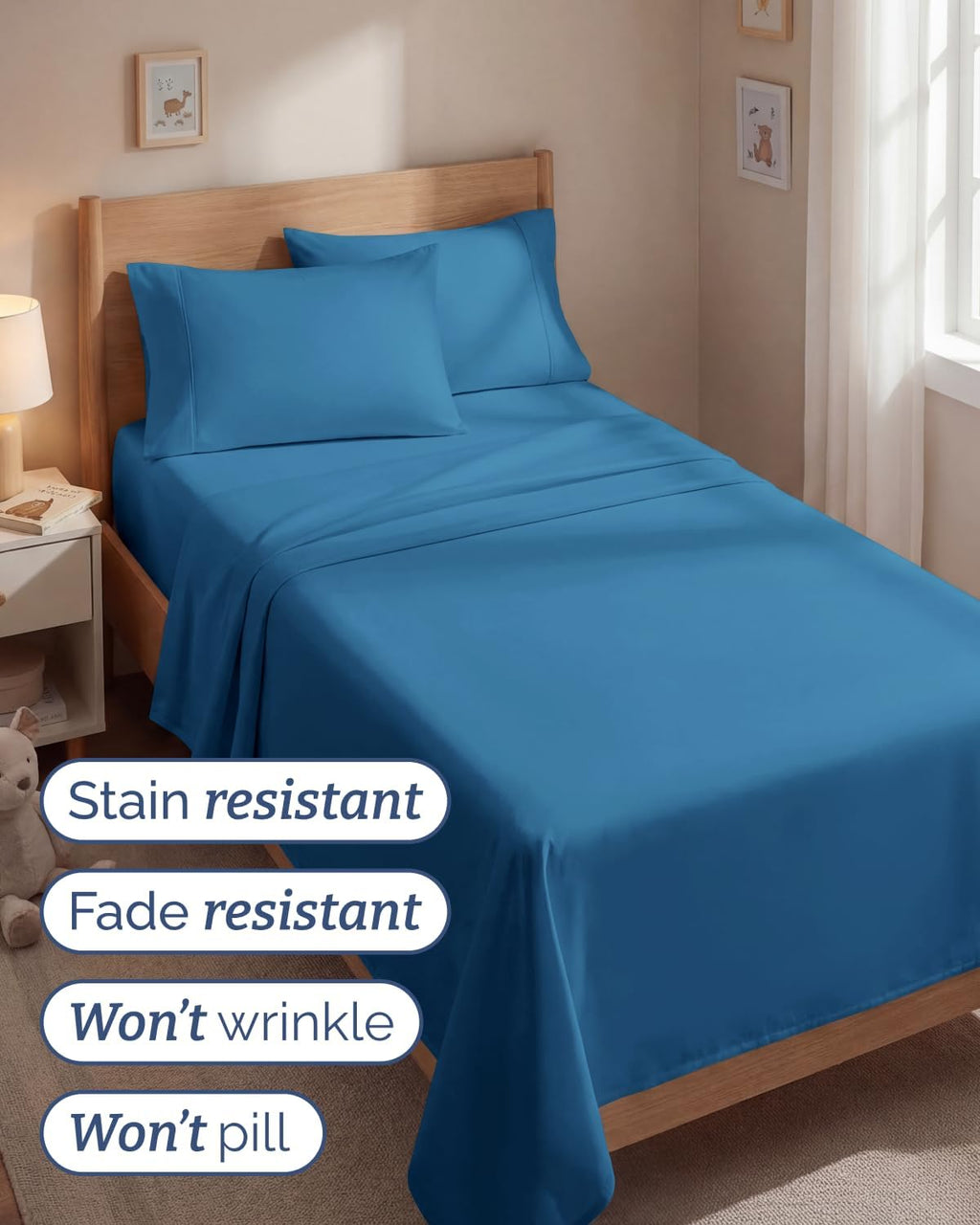 Twin 4 Piece Sheet Set - Comfy, Breathable & Cooling - Hotel Luxury Bedding for Women, Men, Kids, Teens & Children - 1 Flat & 1 Fitted…