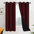 Yakamok 63 Inch Length 100% Blackout Curtains for Bedroom, 2 Thick Layers Thermal Insulated Grommet Total Blackout Drapes with Black Liner…