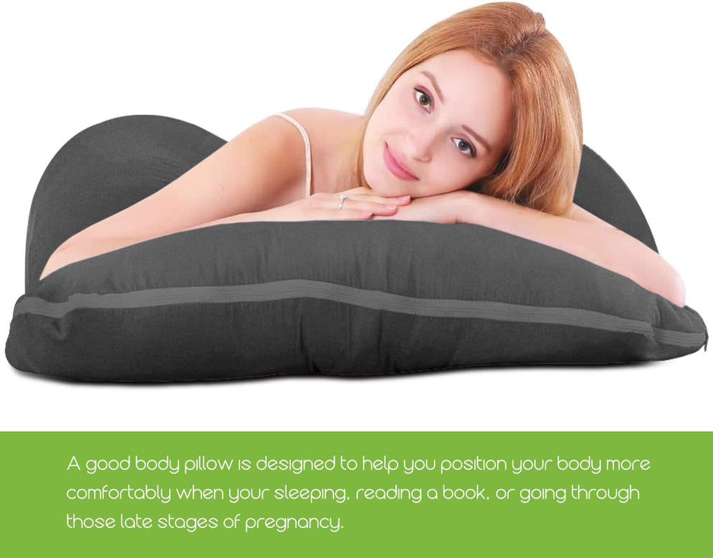 COSMOPLUS Pregnancy Pillow Cover U Shaped Full Body Pillow Case Cover for Maternity, Stretchy Cool Breathable Jersey Fabric, Provides…
