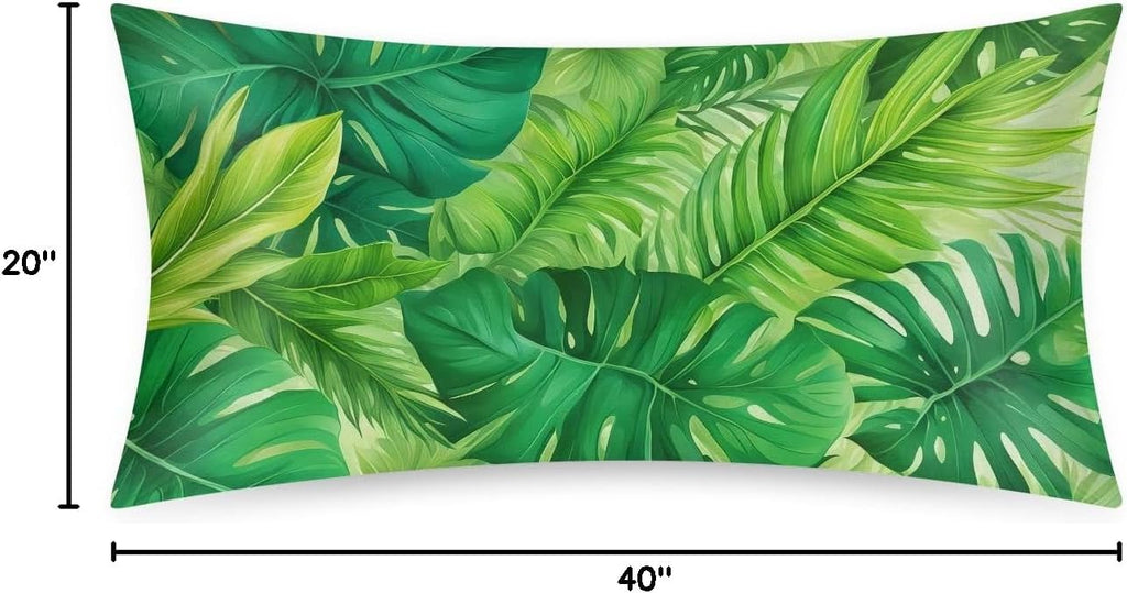 Palm Leaf Summer Beach Satin Silk Pillowcase for Hair and Skin Pillow Cases King Size Soft Silk Pillow Case with Envelope Closure Print…