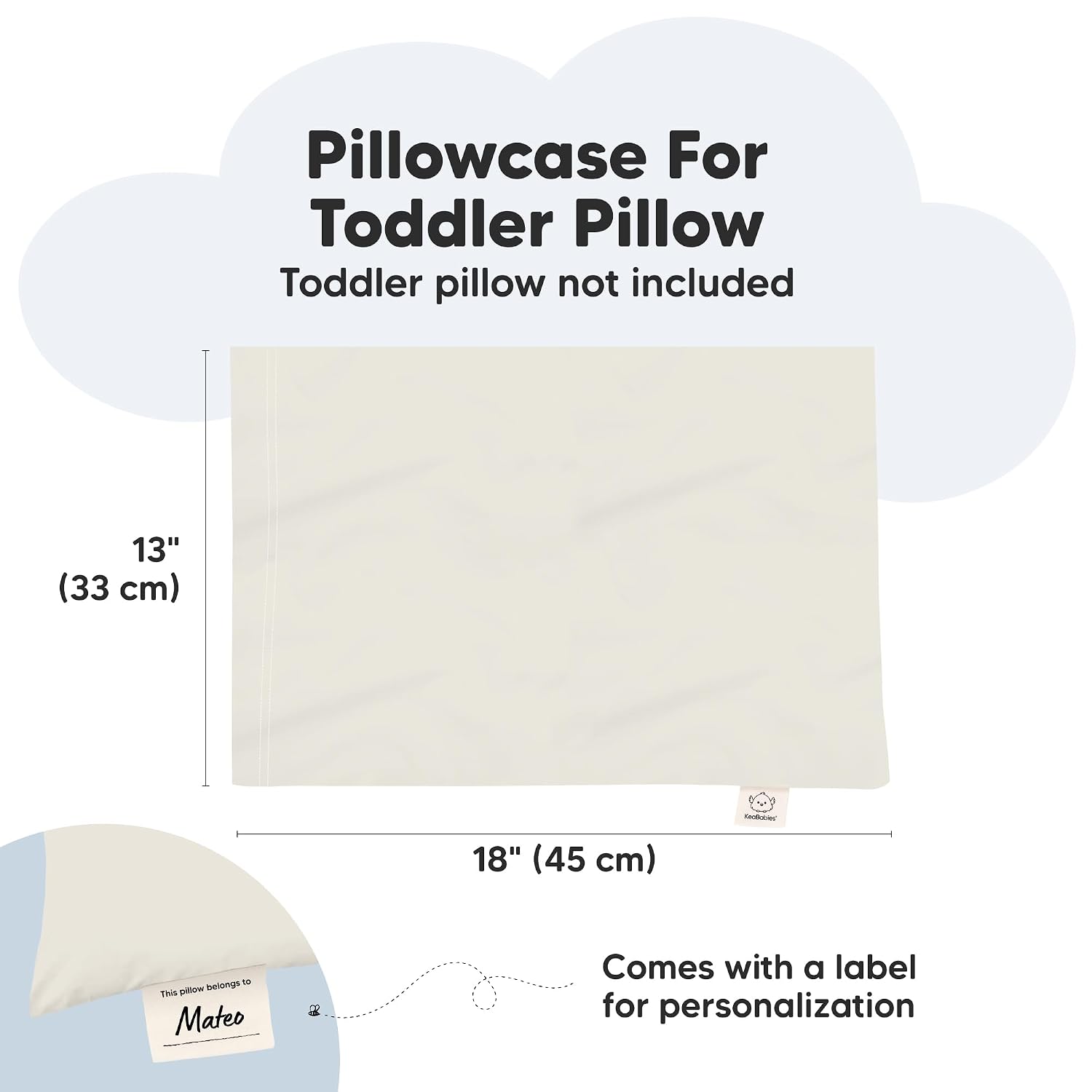 KeaBabies 13 x18 Toddler Pillowcase, Waterproof - Soft Waterproof Toddler Pillow Protector Cover for Kids, Boys, Girls, Durable Machine…