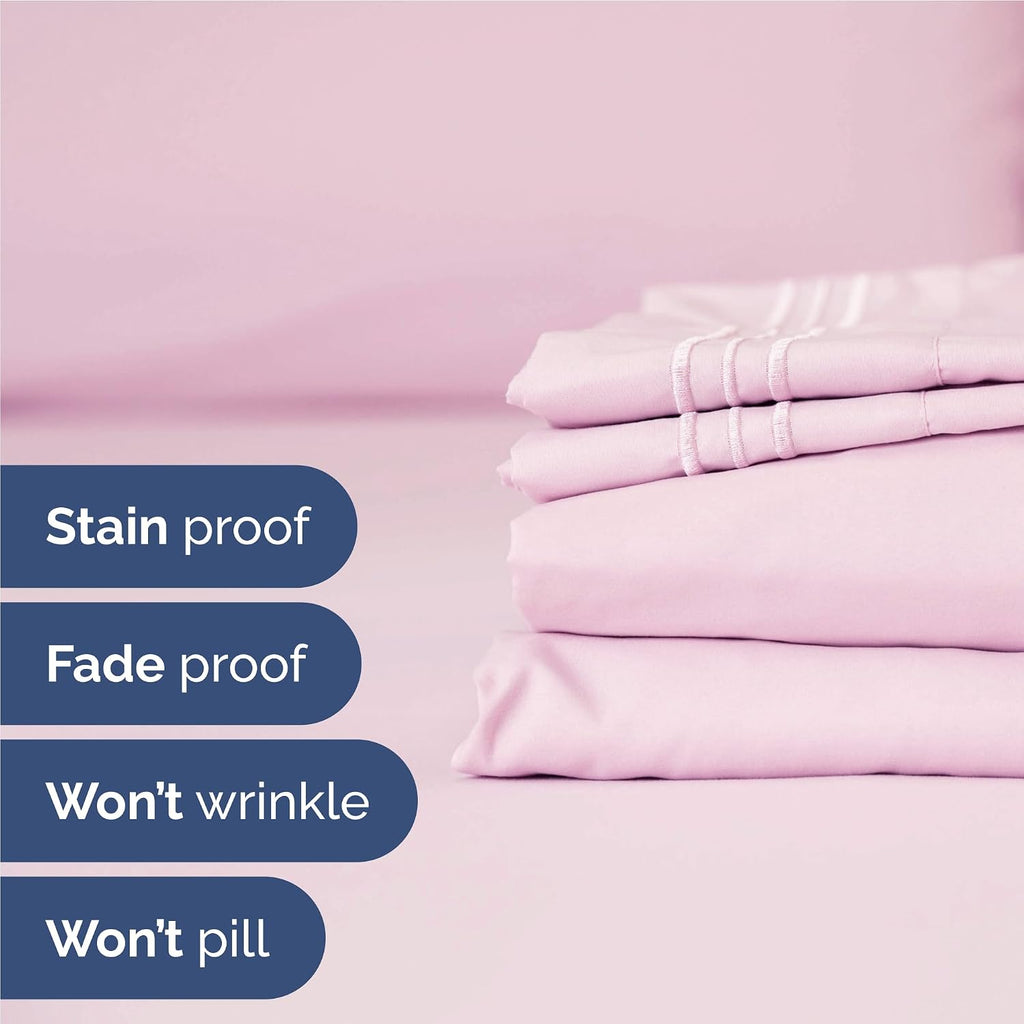 Full Size 4 Piece Sheet Set - Comfy Breathable & Cooling Sheets - Hotel Luxury Bed Sheets for Women and Men - Deep Pockets, Easy-Fit…