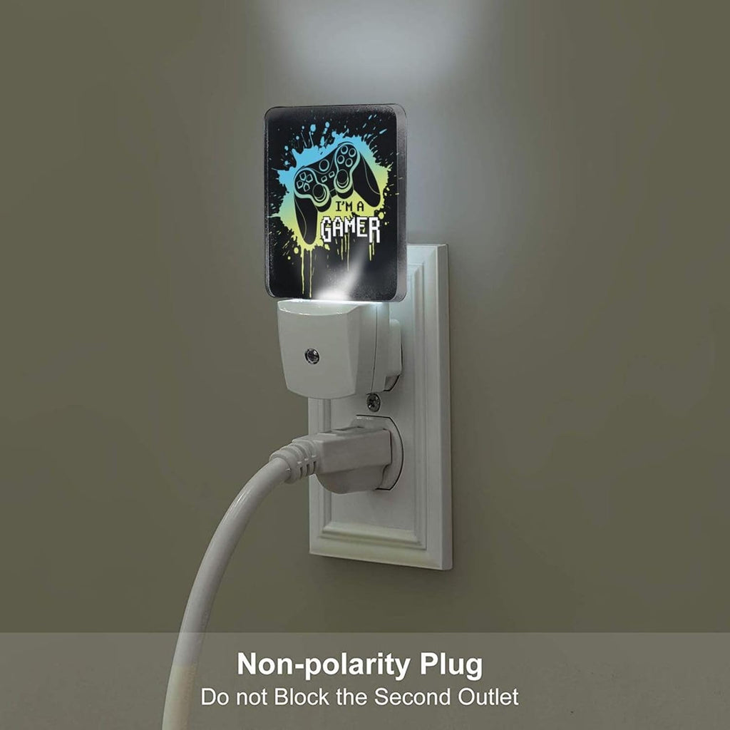 I'm A Gamer Night Light, Plug Into Wall with Dusk to Dawn Light Sensors, Warm Nightlights for Bedroom, Bathroom, Hallway, Kitchen, Gifts…