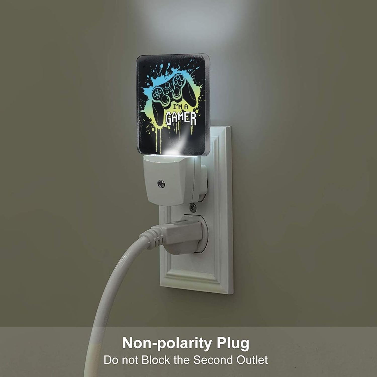 I'm A Gamer Night Light, Plug Into Wall with Dusk to Dawn Light Sensors, Warm Nightlights for Bedroom, Bathroom, Hallway, Kitchen, Gifts…