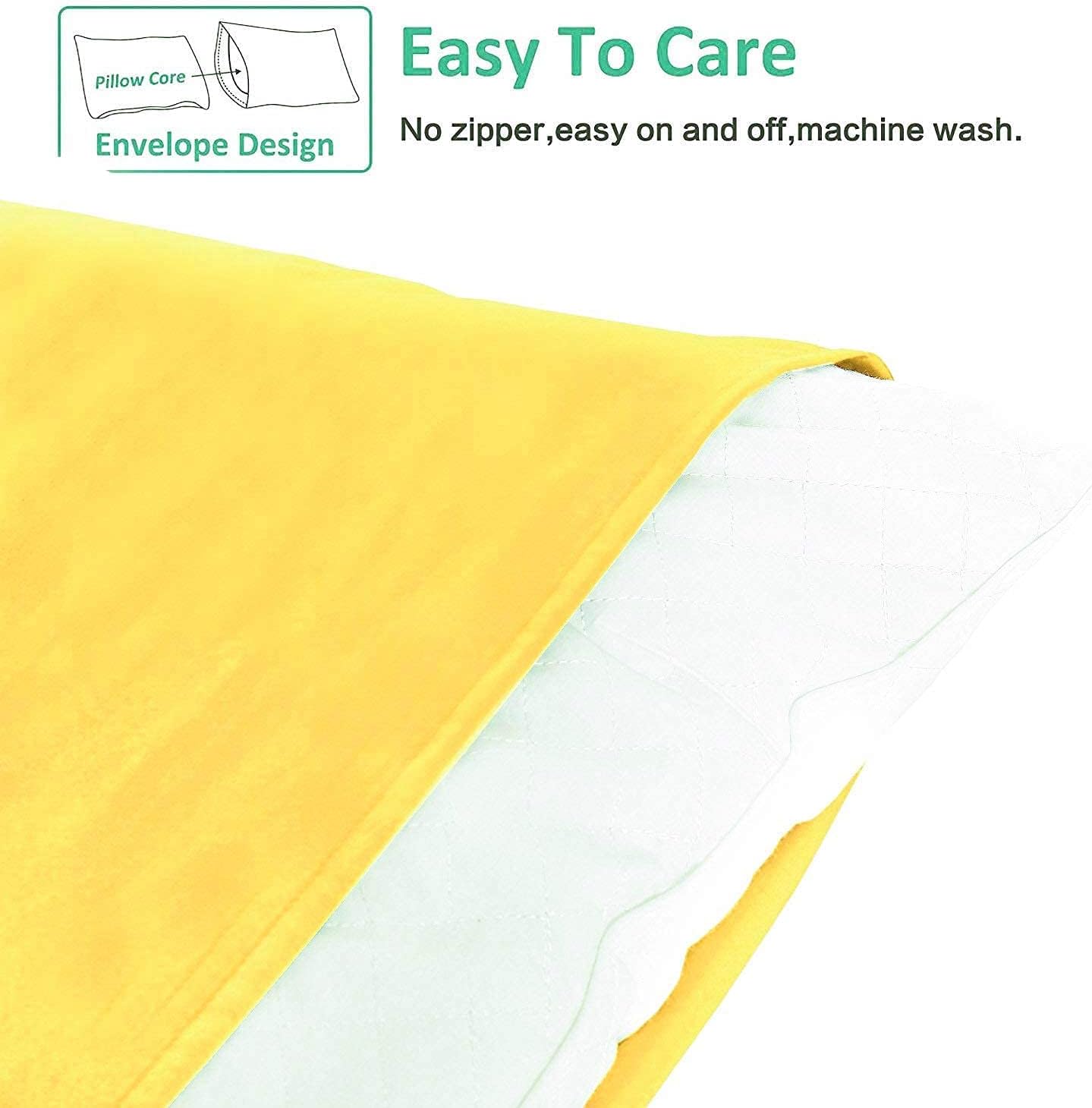 Ntbay Standard Pillowcase Set - 2 Pack Brushed Microfiber 20x26 Pillowcases - Soft, Wrinkle-Free, Fade-Resistant, Stain-Resistant, Yellow P…