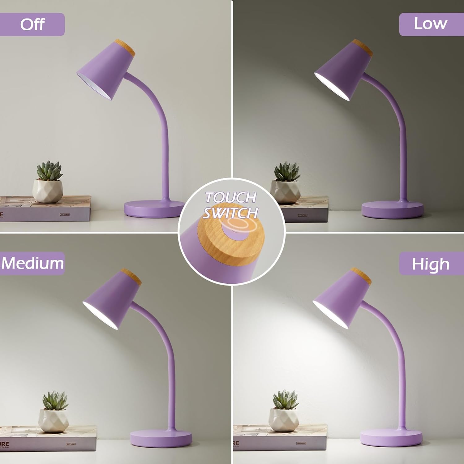 WelcometoEJIAXIN EJIAXIN Desk Lamps for Home Office - Small LED Desk Lamp Touch Dimmable Reading Light for College Dorm Room - Adjustable F…