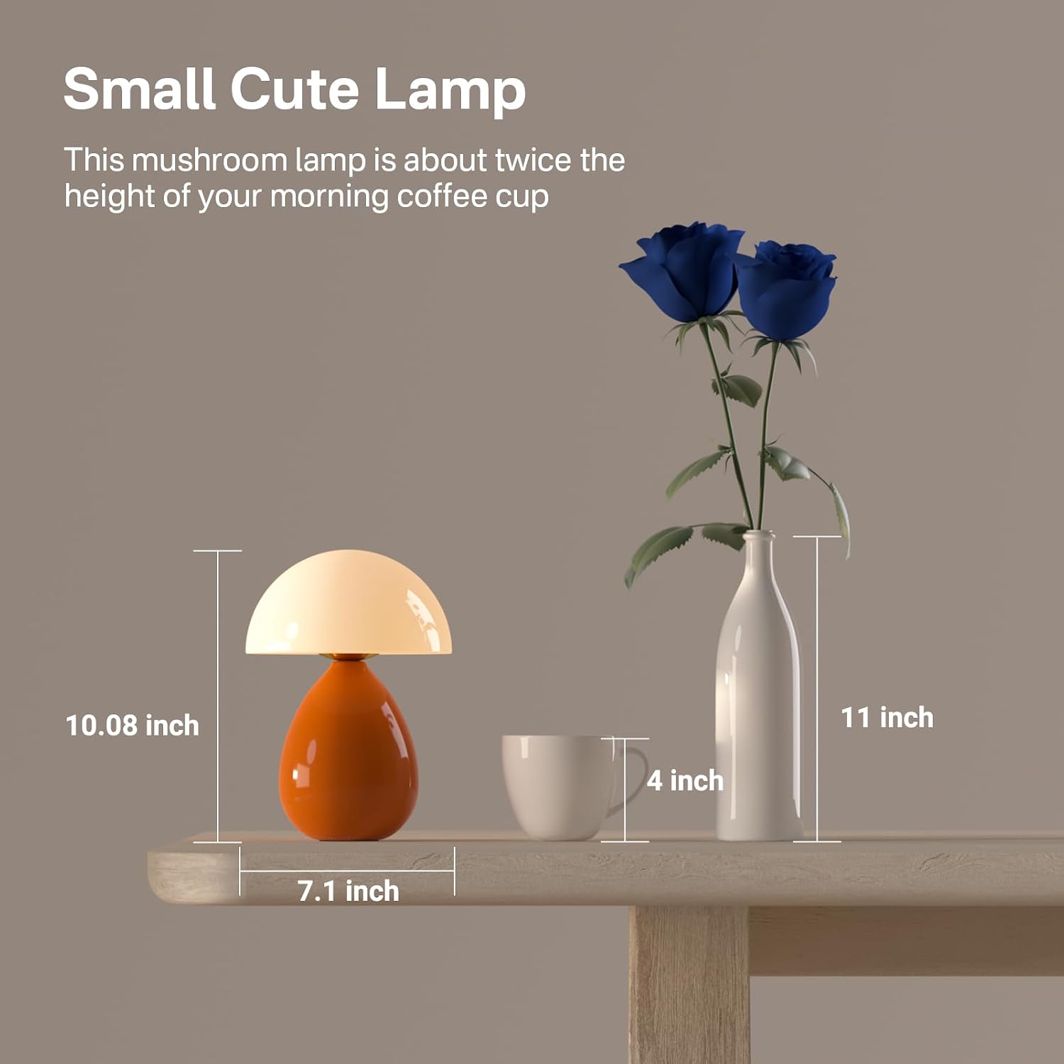 Dawnwake Mushroom Lamp Table Lamp for Bedroom, Ice Crackle Desk Lamp Bedside Small Lamps for Living Room Night Stands, Table Lamps Cute…