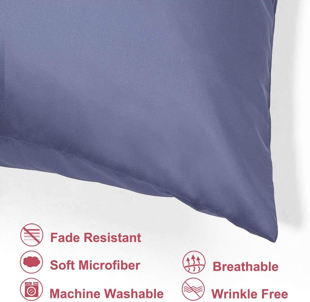 uxcell Standard Satin Pillowcase with Zipper, Super Soft and Luxury, Silky Pillow Cases Covers Set of 2, 21"x27", Slate Gray