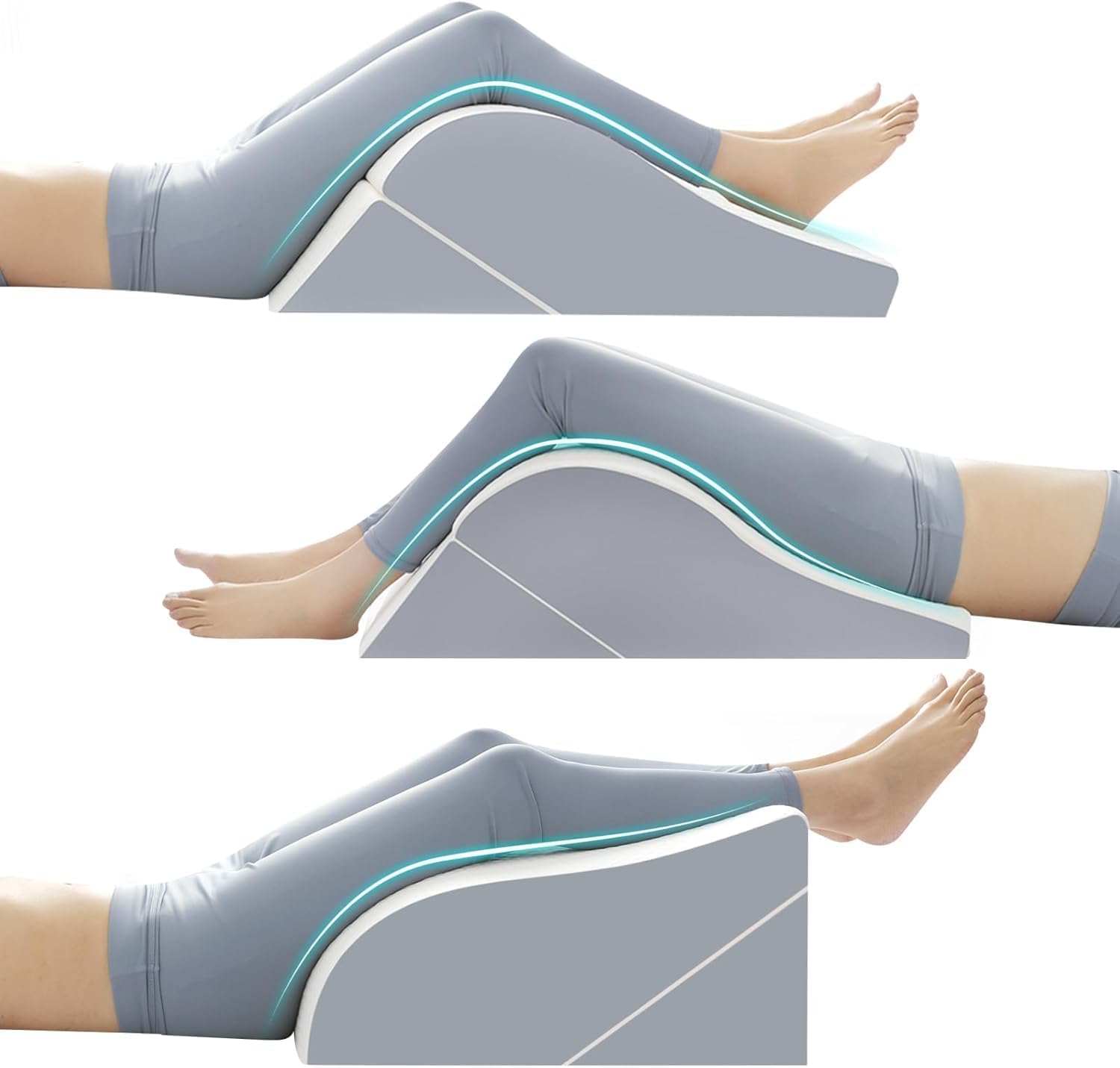 Simpledad 2PCS Leg Elevation Wedge Pillows for Sleeping, Leg Wedge Pillow After Knee Replacement Post Surgery, Leg Wedges for Elevation for…