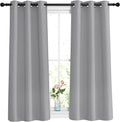 Nicetown Blackout Sliver Grey Curtains for Bedroom - Window Treatment Thermal Insulated Solid Grommet Room Darkening Vertical Drapes for Ch…