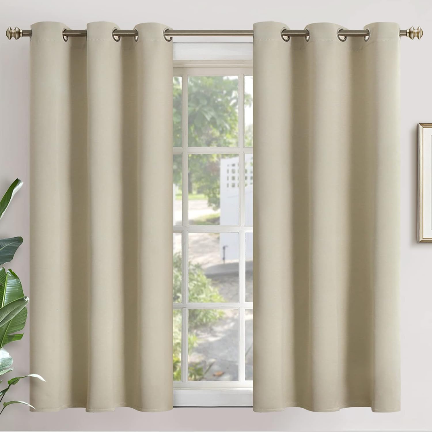 YoungsTex Blackout Curtains 54 Inches Length for Bedroom - Thermal Insulated with Grommet Room Darkening Curtain Drapes for Living Room, 2…