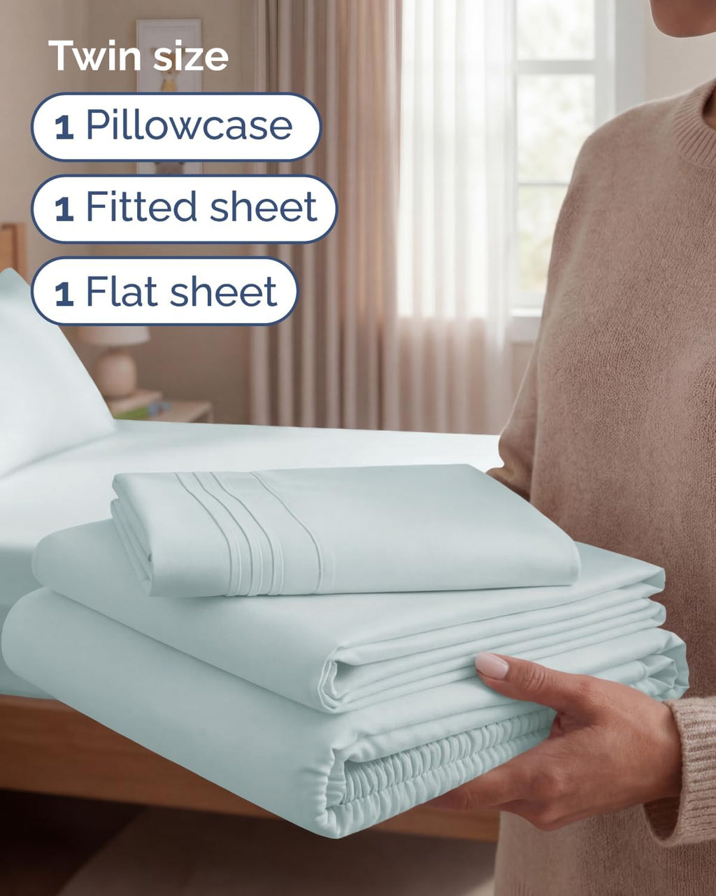 Twin Size 3 Piece Sheet Set - Comfy Breathable & Cooling Sheets - Hotel Luxury Bed Sheets for Women & Men - Deep Pockets, Easy-Fit, Extra…