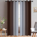 Yakamok 84 Inch Length Thermal Insulated Gradient Color Ombre Curtains with Grommet, Room Darkening Window Drapes for Bedroom (Brown and Gr…