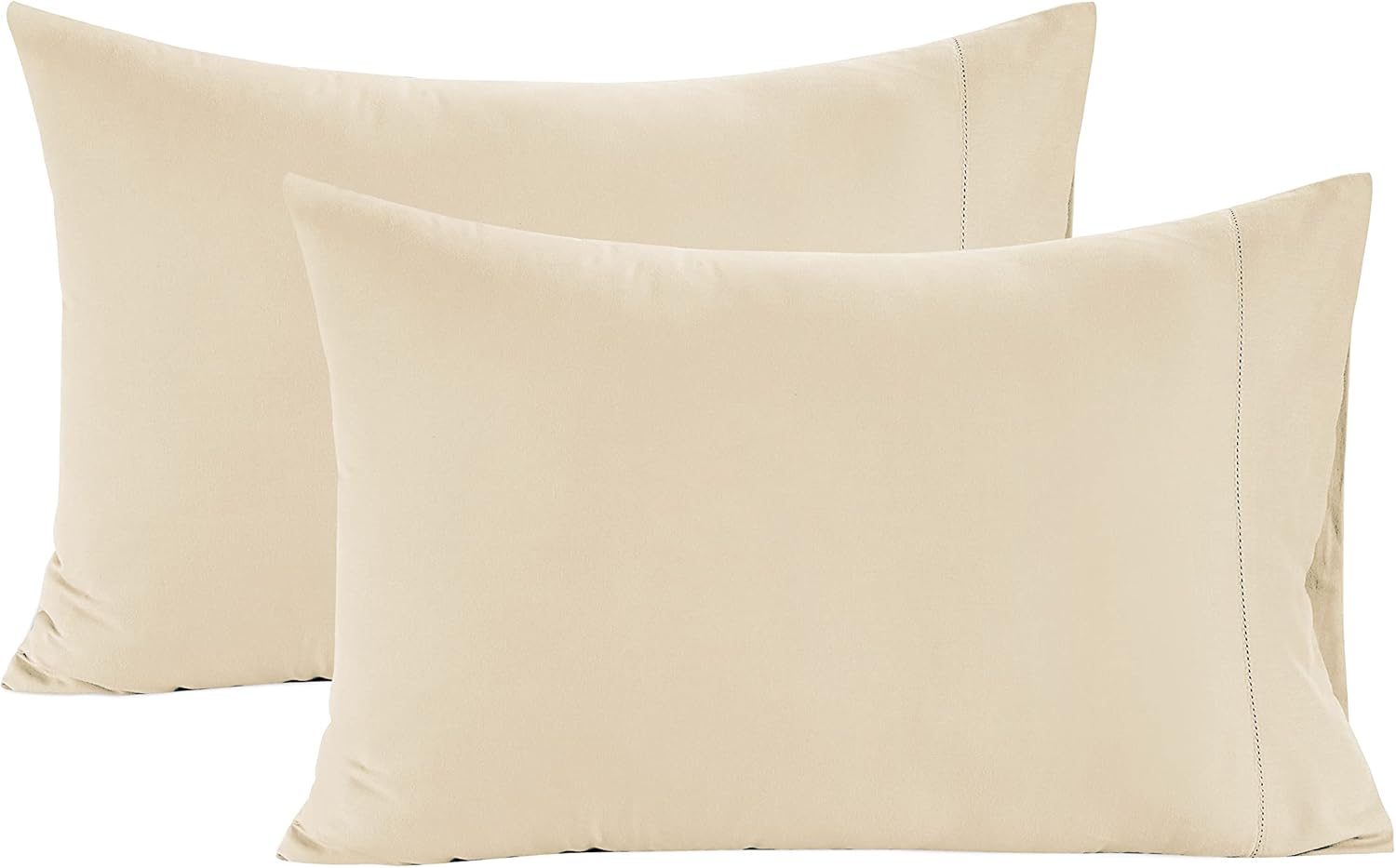 LaneLinen LANE LINEN Queen Ivory Pillow Cases Set of 2 100% Egyptian Cotton Sateen Perfect for Home Hotels & Hospital Use Standard Size Cot…
