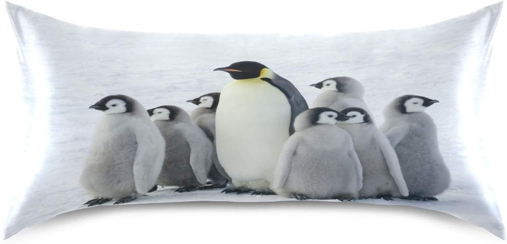 Blueangle Emperor Penguin and Child Satin Pillowcase for Hair and Skin Silk Pillowcase, Standard Size(20x26 inches) - Satin Pillow Covers…