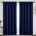 Yakamok Blackout Curtains Room Darkening Thermal Insulated Window Panels, Solid Grommet Top Drapes for Bedroom/Living Room(70Wx84L, Navy…