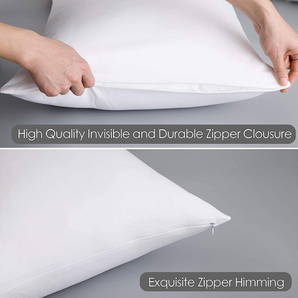 100% Egyptian Cotton Toddler Pillowcases Set of 4, 400 Thread Count Sateen Weave Small Pillow Protectors, Super Soft Breathable Zippered…