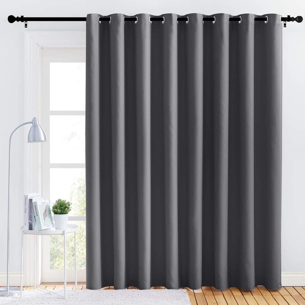 NICETOWN Bedroom Blackout Curtain Panel - (120 inches by 84 inch, Grey, 1 PC) Energy Saving Thermal Insulated Grommet Blackout Drapery…