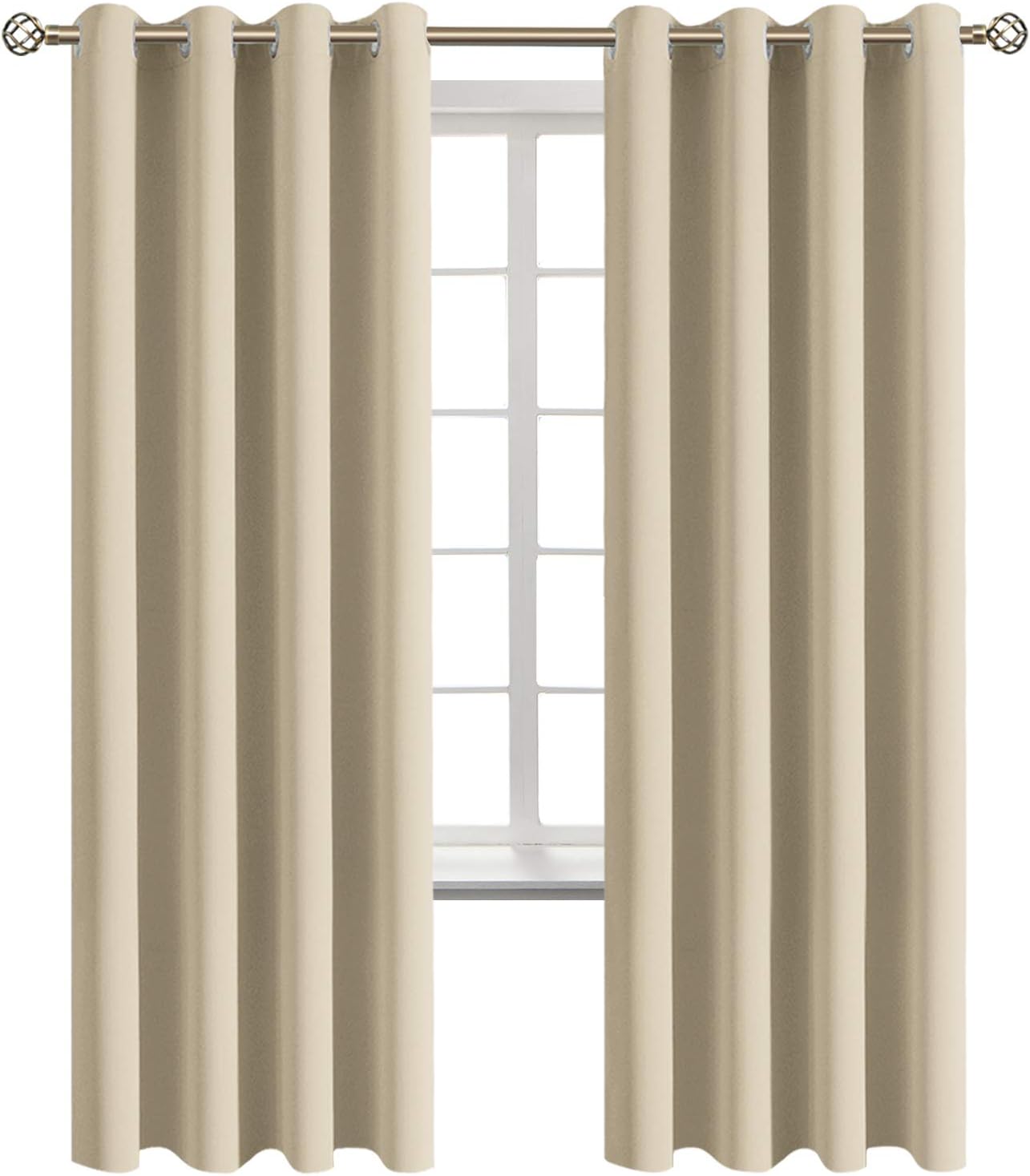 BGment Room Darkening Curtains 72 Inches Long - Grommet Thermal Insulated Drapes Window Treatment Curtains for Bedroom, 2 Panels, 52 x 72 I…
