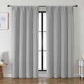 Simplebrand Ava Silver Grey Blackout Curtains for Bedroom 84 Inch Length 2 Panels Set, Solid Thermal Insulated Privacy Living Room Window T…