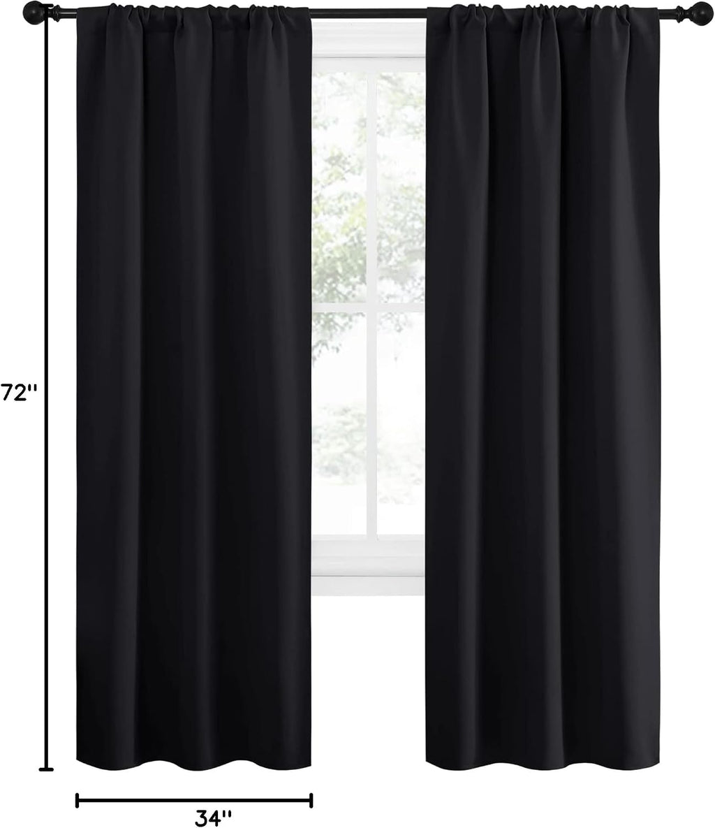 Nicetown Halloween Black Out Curtain Panels for Kitchen - Energy Smart Decoration Thermal Insulating Blackout Drapes/Draperies for Small Wi…