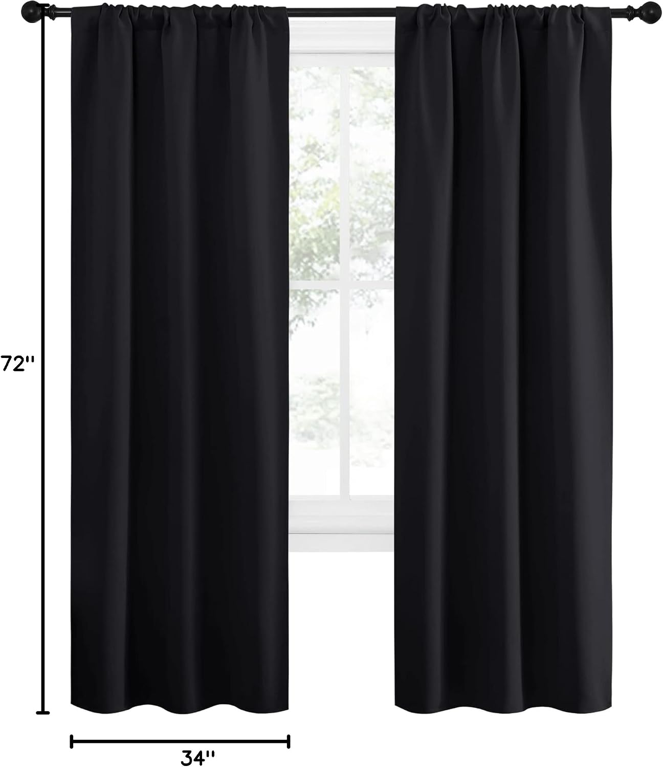 Nicetown Halloween Black Out Curtain Panels for Kitchen - Energy Smart Decoration Thermal Insulating Blackout Drapes/Draperies for Small Wi…