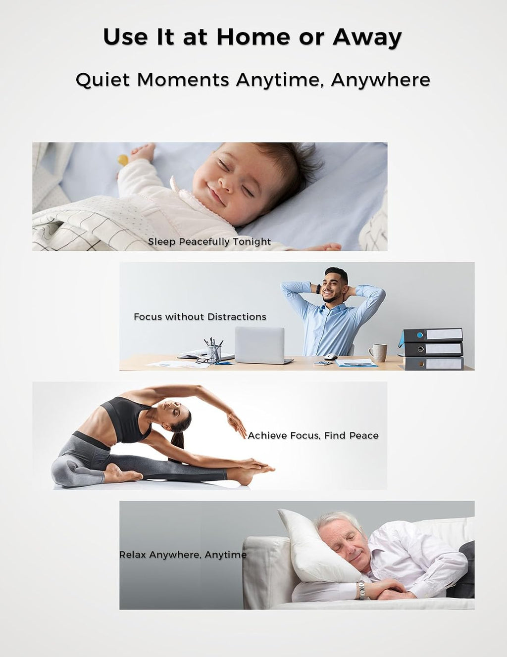 FOXFINE Portable Sound Machine, Travel White Noise Machine with 30 Soothing Sounds, Timer & Memory for Sleeping, Baby, Adults, White