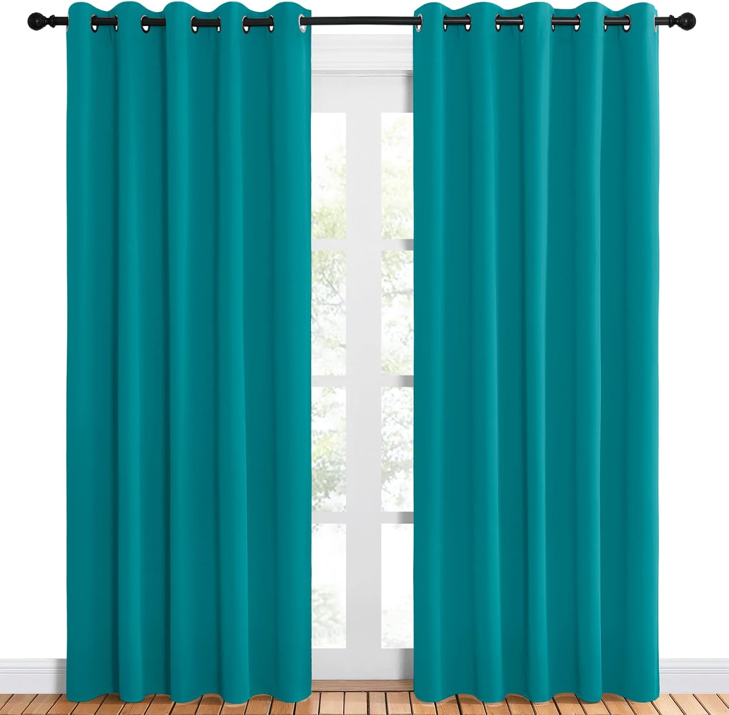 NICETOWN Blackout Draperies Curtains for Kids Room, Window Treatment Thermal Insulated Solid Grommet Blackout Drape Panels for Bedroom…