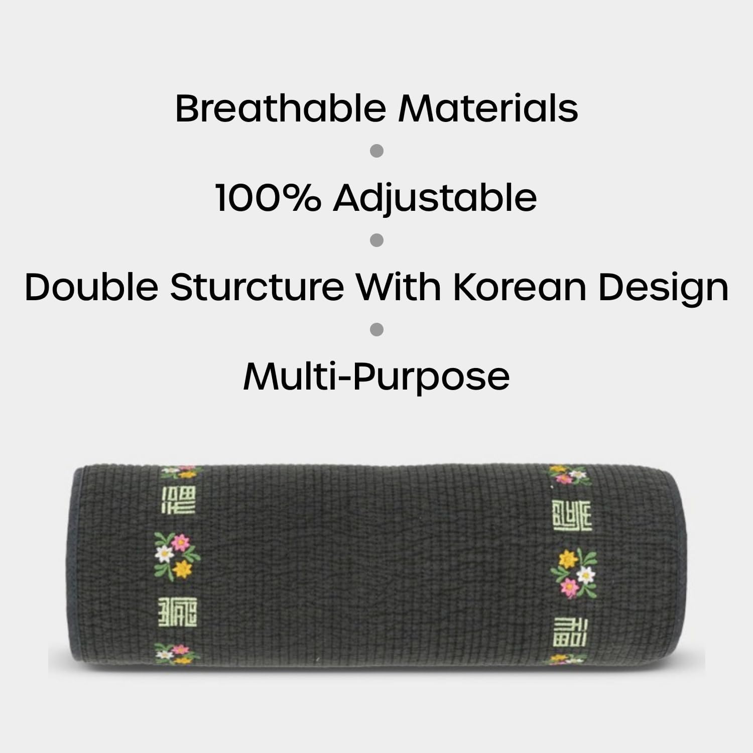 Kepitome 12-inch Korean Buckwheat Cervical Neck Roll — Compact Cypress-Filled Bolster Pillow for Targeted Neck Support (BTS Jungkook…