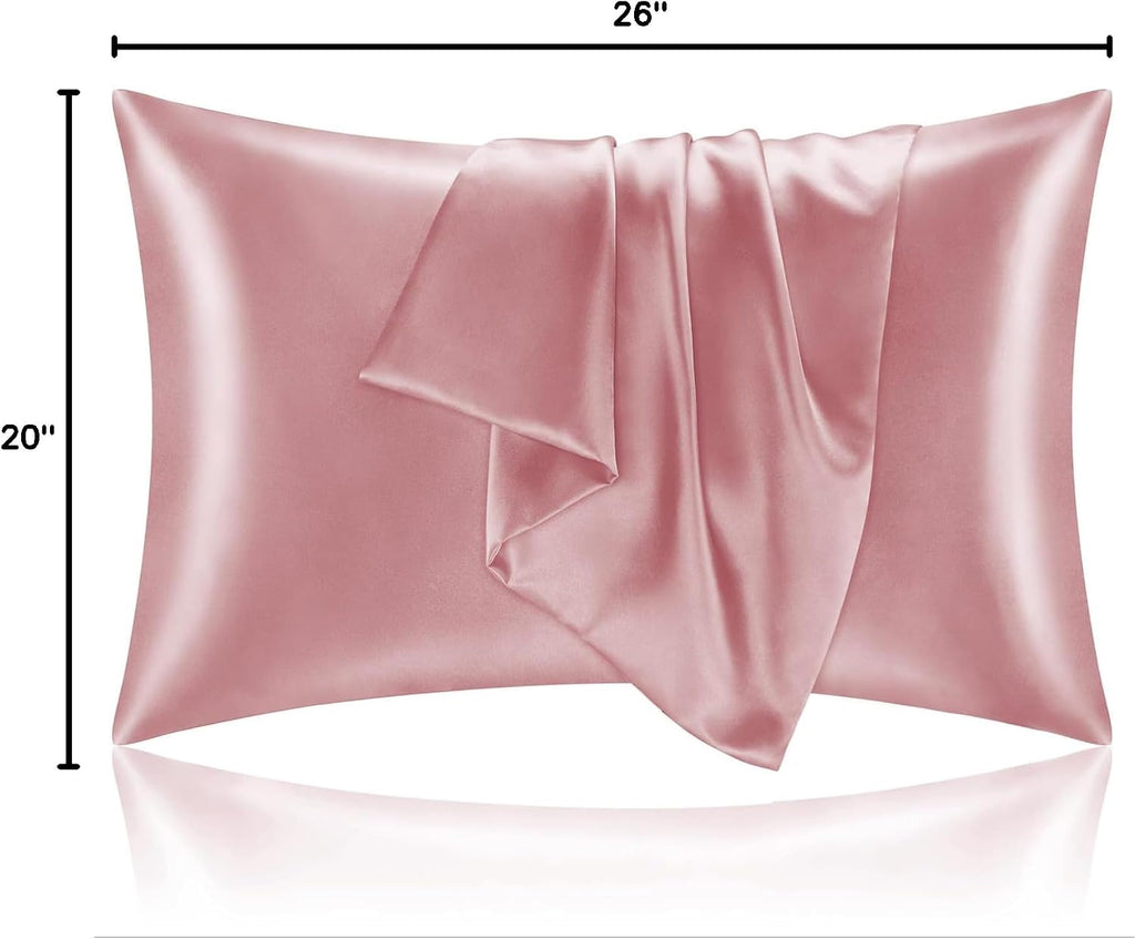 Bedelite Satin Pillowcase for Hair and Skin, Super Soft and Cooling Similar to Silk Pillow Cases 2 Pack with Envelope Closure, Gift for Wom…