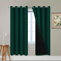 Yakamok 63 Inch Length Full Blackout Curtains for Bedroom, 2 Thick Layers Grommet Top Thermal Insulated Soundproof Drapes with Black Liner…