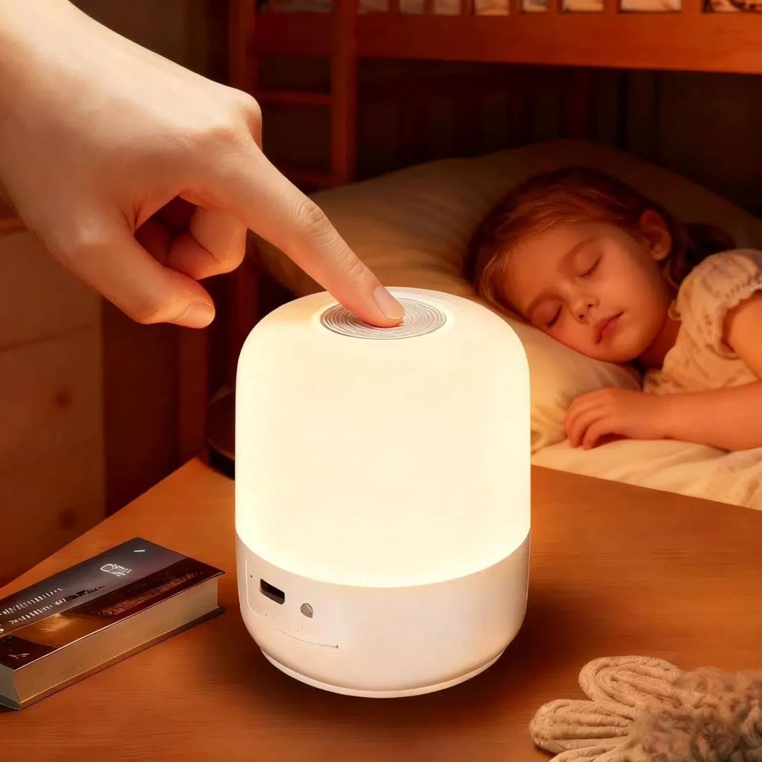 Portable Baby Night Light, 3 Colors Egg Light for Nursery, Mini Bedside Table Lamp for Kids Adults, Touch Control & Eye Caring &…