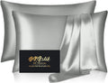 Home Silk Pillow Cases 2 Pack, Mulberry Silk Pillowcases Standard Set of 2, Smooth, Anti Acne, Both Sides Natural Silk Satin Pillow Cases f…