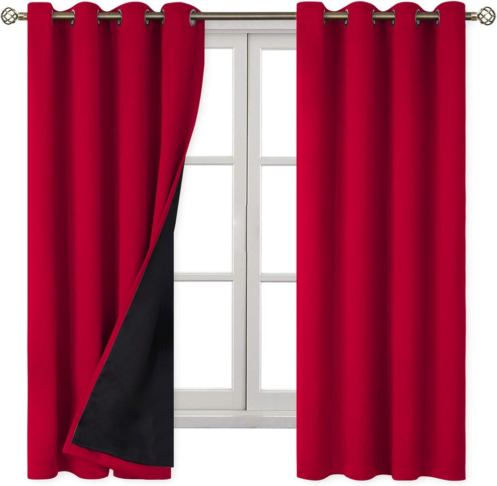 BGment Christmas 100% Blackout Curtains Thermal Insulated with Liner for Living Room Decoration - Grommet Double Layer Energy Saving Bedroo…