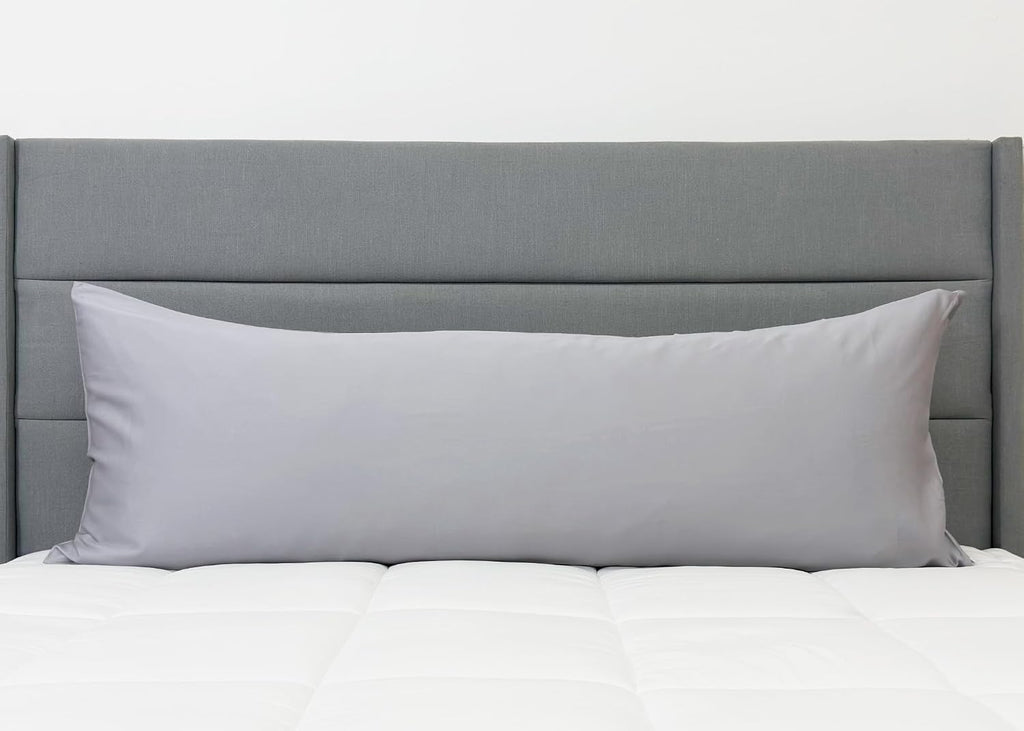 Copper Ion Infused Rayon Derived from Bamboo Cooling Body Pillow Cover, Soft and Breathable Long Pillow Case, Grey (20x60)