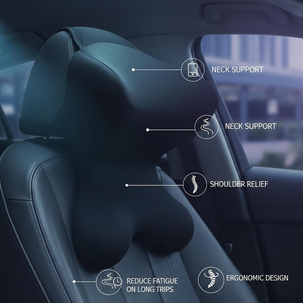 Car Neck Pillow for Driving Seat Car headrest Pillow/Gaming Chair Pillow with Adjustable Strap Removable Cover Ergonomic Design Neck…