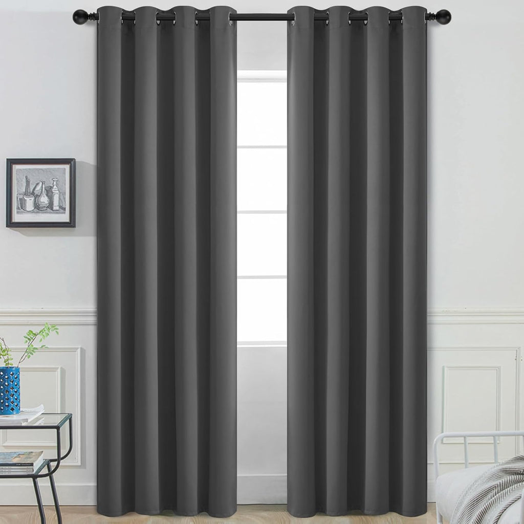 Yakamok 108 Inch Long Blackout Curtains for Bedroom, Thermal Insulated Room Darkening Curtains, Light Blocking Blackout Drapes for Living…