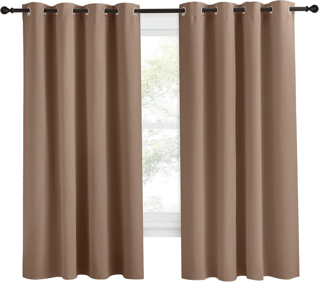 NICETOWN Grommet Top Blackout Curtain Panel, 55 inches Wide by 68 inches Long, 1 Piece, Cappuccino Color, Thermal Insulated Room…