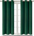 BGment Blackout Curtains for Bedroom - Grommet Thermal Insulated Room Darkening Drapes for Living Room, Set of 2 Panels (38 x 54 Inch, Emer…