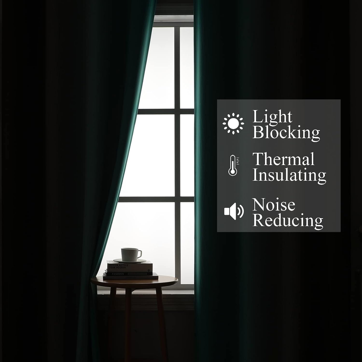 Estelartextiler Estelar Textiler Teal and Brown Blackout Curtains for Bedroom, Thermal Insulated Drapes 108 Inches Long, Full Light Blockin…