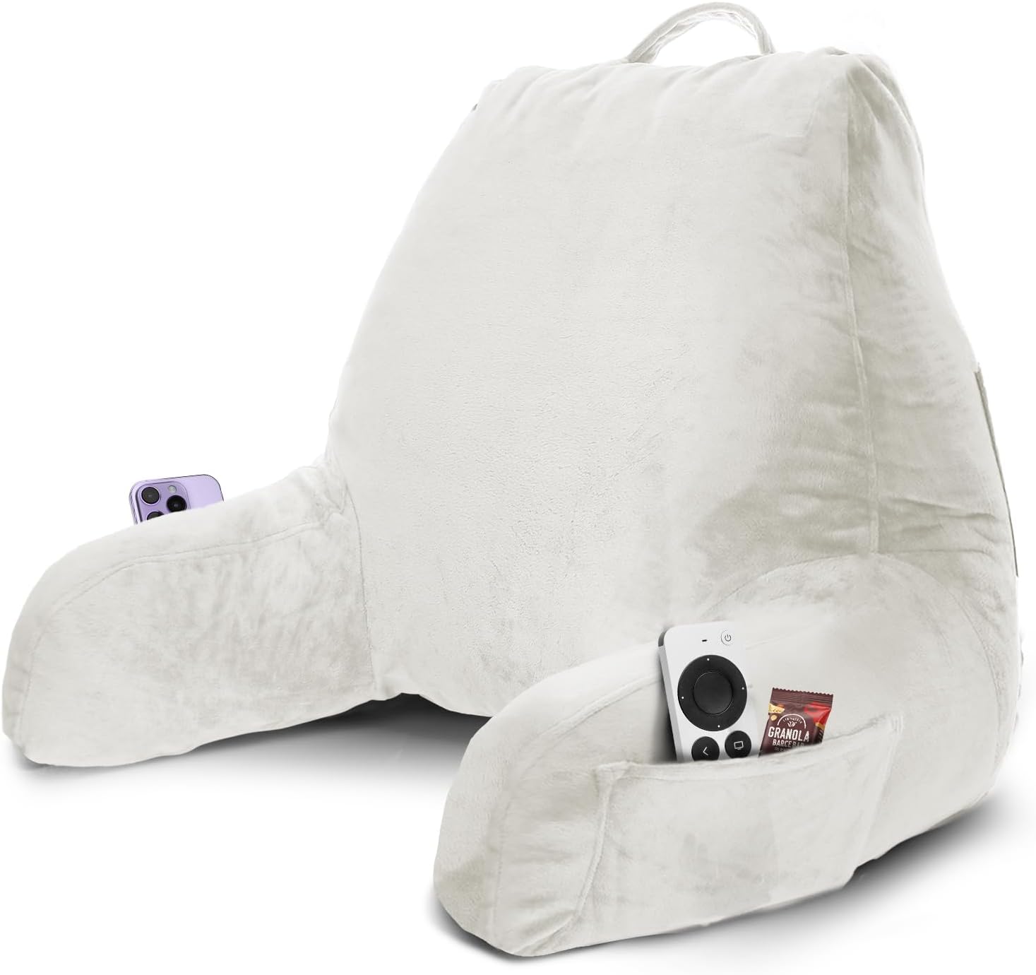 Nestl Reading Pillow with Shredded Memory Foam, Designed for Sitting Up in Bed and Couch, Back and Arms Adjustable Support for Adult &…