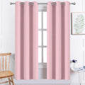 Yakamok Pink Curtains Room Darkening Thermal Insulated with Grommet Window Curtain for Bedroom, 38Wx72L inch, 2 Panels