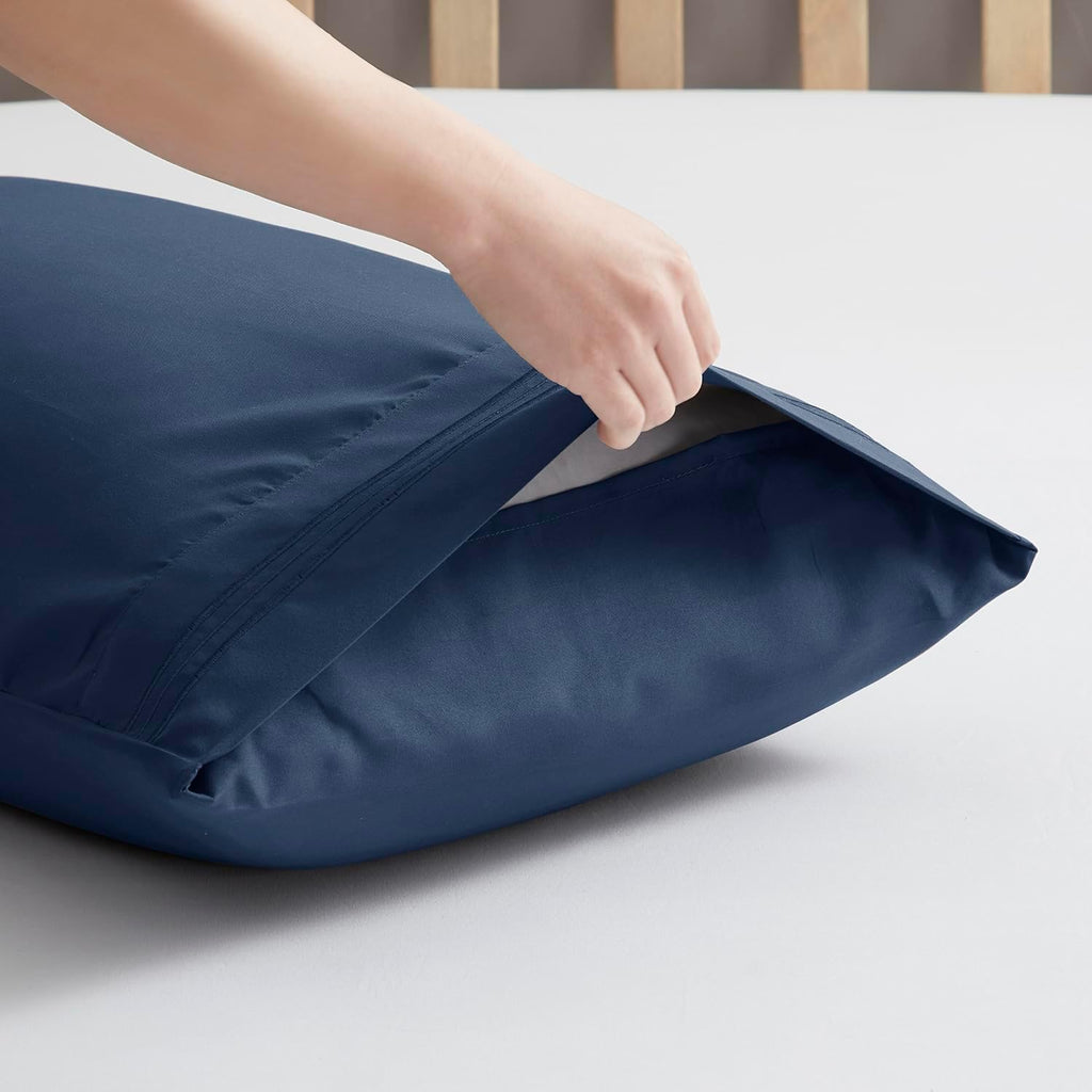 Nestl Navy Blue King Pillow Cases 2 – Soft King Size Pillow Case, 1800 Brushed Microfiber Pillowcases, Envelope Closure Pillowcase, King Pi…